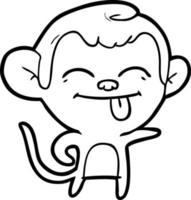 funny cartoon monkey pointing vector