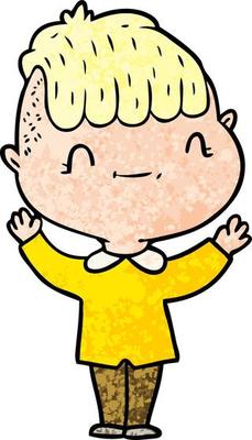 cartoon friendly boy