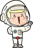 singing cartoon astronaut vector