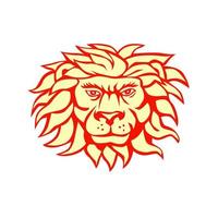 Angry Lion Big Cat Head Retro vector