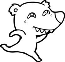 cartoon polar bear showing teeth vector