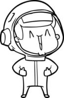 astronauta de dibujos animados feliz vector