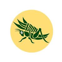 Grasshopper Carrying Basket Grass Blade Retro vector