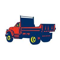 Flatbed Truck Woodcut vector