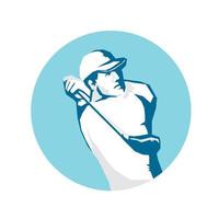 Golfer Tee Off Golf Stencil vector