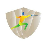 Fencing Side Shield Retro vector