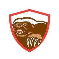 Honey Badger Claws Side Shield Retro vector