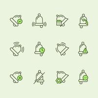 Line Art Notification Bell Icon Collection vector