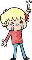 cartoon boy crying vector