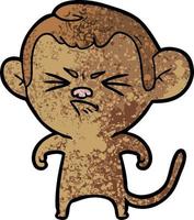 cartoon annoyed monkey vector