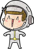 happy cartoon astronaut vector