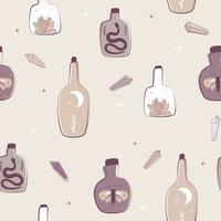 pattern with magic bottles vector