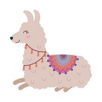 linda ilustración de llama vector