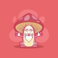 Magic Mushroom character vector illustration. Magic, funny, fantasy design concept.