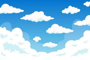 Cloudy sky background in flat style vector