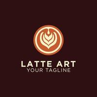 logotipo de café latte art vector