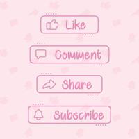 Fun Subscribe button icon in Aesthetic Pink style vector