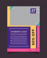 Creative and modern fashion sale design template with A4 size. Special offer flyer and brochure template vector