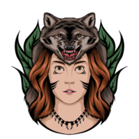 wolf illustratie voor t-shirt png