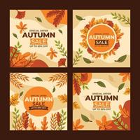 Fall Special Sale Social Media Template vector