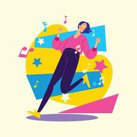 Cheerful Dancing Girl vector