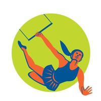 Acrobat Flying Trapeze Act Circle Retro vector