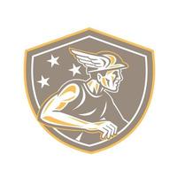 Mercury Looking Side Shield Retro vector