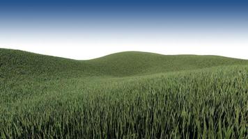 A 3d rendering image of grassed hill nature scenery photo