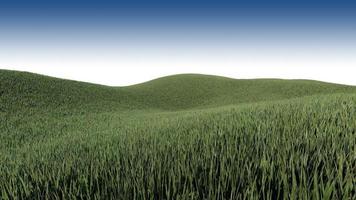 A 3d rendering image of grassed hill nature scenery photo