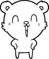 happy laughing cartoon bear vector