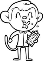 crazy cartoon monkey manager vector