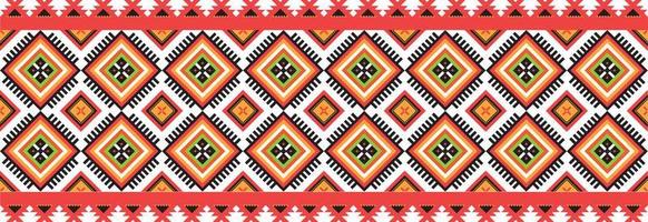 Geometric ethnic pattern vector red and yellow abstract seamless background. For print, pattern fabric, fashion textile, background, carpet, clothing, wrapping, batik.