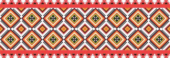 Geometric ethnic pattern vector red and yellow abstract seamless background. For print, pattern fabric, fashion textile, background, carpet, clothing, wrapping, batik.