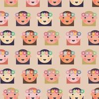 Hawaiian Girls Pattern vector