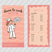 clases de cocina para niños vector