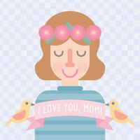 Mother with Crown of Flowers vector