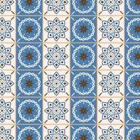 Blue and Beige Portuguese Tile vector