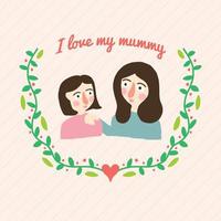Illustration of Daughter and Mother vector
