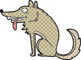 hungry cartoon wolf vector