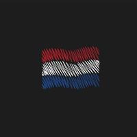 abstract doodle netherlands flag vector