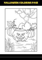 Página para colorear de Halloween para niños. diseño de página de coloreado de arte lineal para niños. vector
