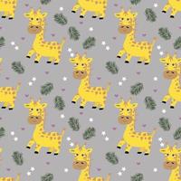 Baby giraffe seamless pattern vector