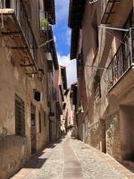 Narrow road in Albarracin, Spain photo