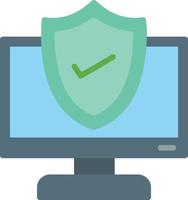 Computer Insurance Flat Icon vector