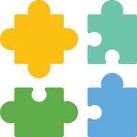 Puzzle Flat Icon vector