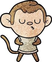 cartoon calm monkey vector