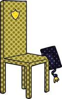 cartoon chair with graduate cap vector