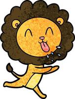 happy cartoon lion vector