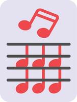 icono plano de partitura musical vector