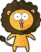 happy cartoon lion vector